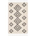 thumbnail image 1 of SAFAVIEH Moroccan Fringe Shag Serafim Geometric Area Rug, Cream/Charcoal, 3' x 5', 1 of 6