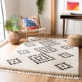 thumbnail image 1 of Safavieh Moroccan Fringe Talbot Geometric Shag Area Rug, Cream/Charcoal, 5'3" x 7'6", 1 of 10