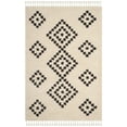 thumbnail image 1 of SAFAVIEH Moroccan Fringe Shag Serafim Geometric Area Rug, Cream/Charcoal, 5'3" x 7'6", 1 of 6