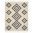 thumbnail image 1 of SAFAVIEH Moroccan Fringe Shag Serafim Geometric Area Rug, Cream/Charcoal, 6'7" Square, 1 of 3