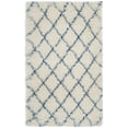 thumbnail image 1 of SAFAVIEH Moroccan Luvenia Geometric Shag Area Rug, Ivory/Blue, 3'3" x 5'3", 1 of 5