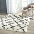 thumbnail image 1 of SAFAVIEH Moroccan Luvenia Geometric Shag Area Rug, Ivory/Grey, 4' x 6', 1 of 5