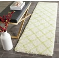 thumbnail image 1 of SAFAVIEH Moroccan Luvenia Geometric Shag Runner Rug, Ivory/Green, 2'3" x 8', 1 of 6