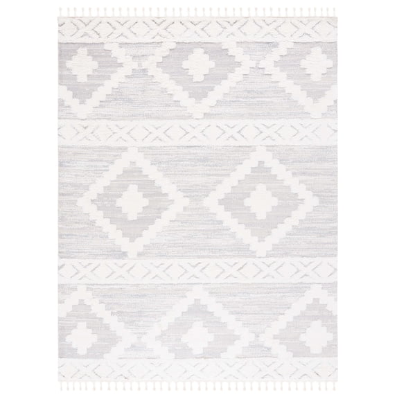 SAFAVIEH Moroccan Tassel Asteria Southwestern Shag Area Rug, Ivory/Beige, 11' x 15'
