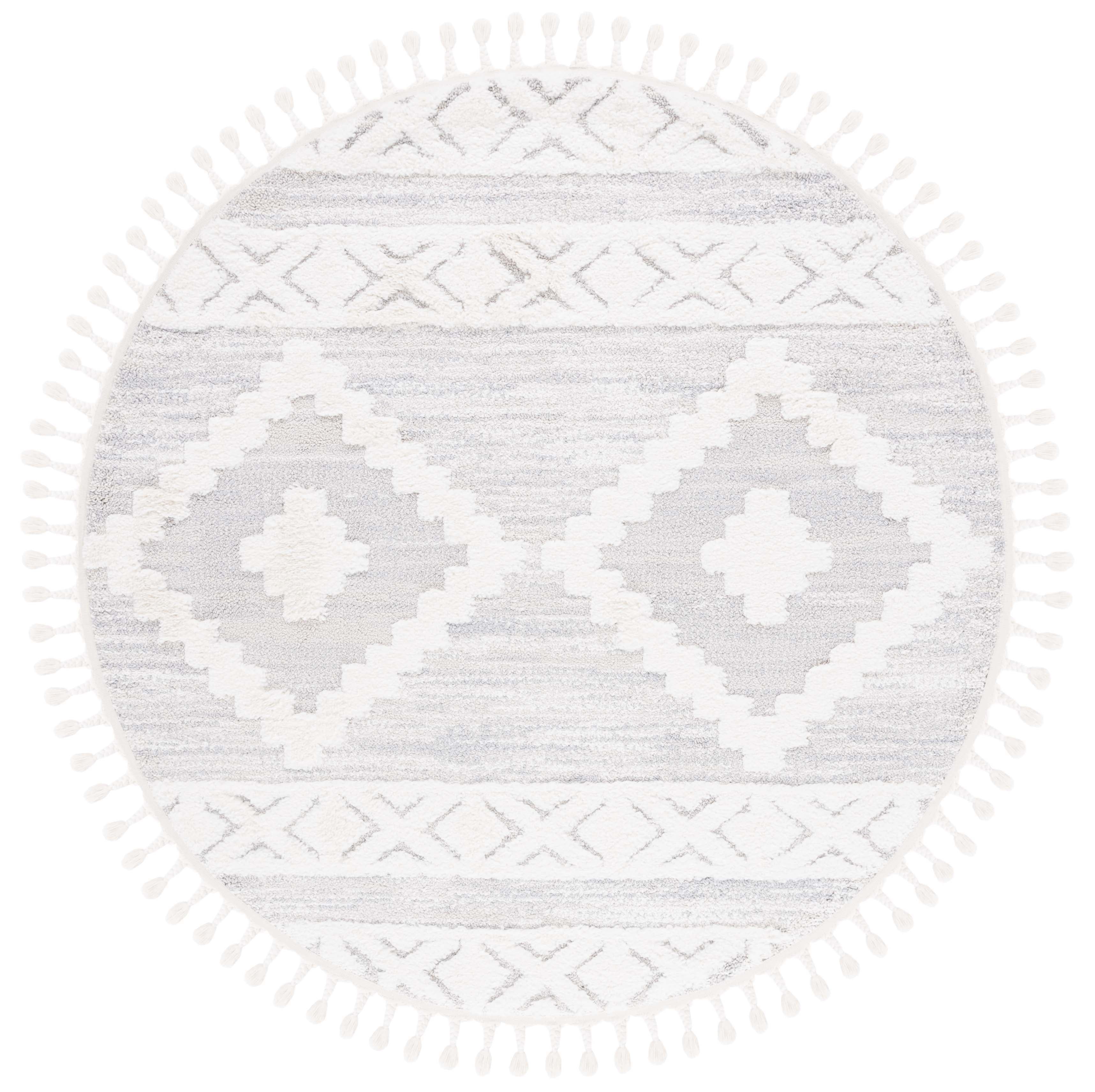 SAFAVIEH Moroccan Tassel Asteria Southwestern Shag Area Rug, Ivory