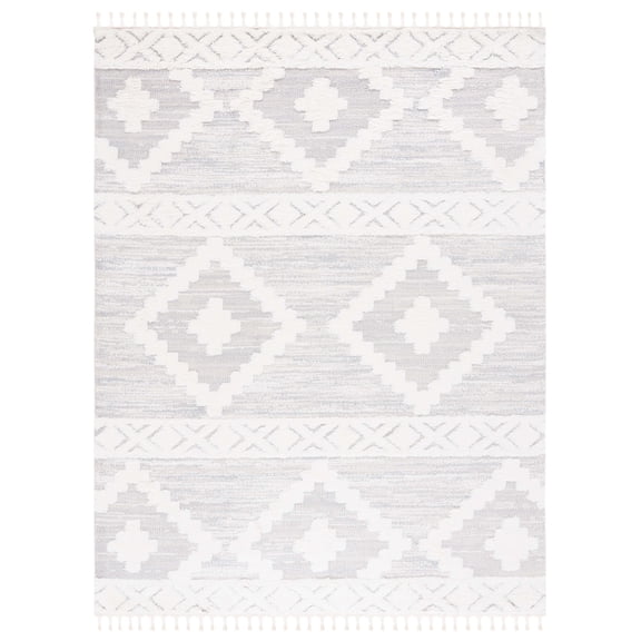 SAFAVIEH Moroccan Tassel Asteria Southwestern Shag Area Rug, Ivory/Beige, 9' x 12'
