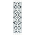 thumbnail image 1 of SAFAVIEH Moroccan Tassel Bronte Geometric Shag Runner Rug, Grey/Ivory, 2'3" x 10', 1 of 7