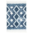 thumbnail image 1 of SAFAVIEH Moroccan Tassel Ciera Medallion Shag Area Rug, Blue/Ivory, 6'7" x 9'2", 1 of 8