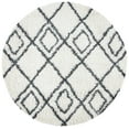 thumbnail image 1 of SAFAVIEH Moroccan Tassel Comhgham Geometric Shag Area Rug, Ivory/Dark Grey, 6'7" x 6'7" Round, 1 of 7