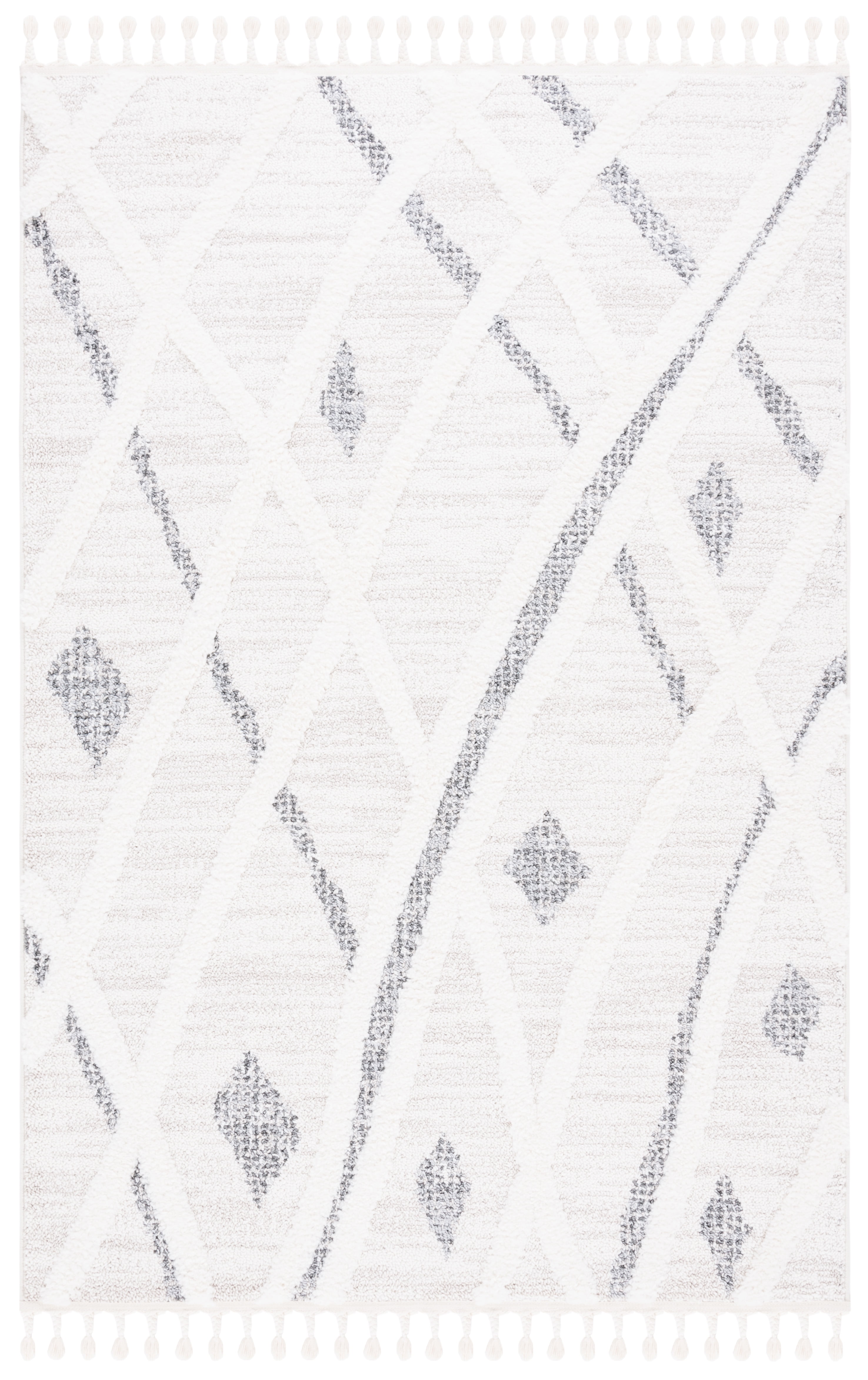 Gray Diamond Braided Shag 8' x 10' Synthetic Area Rug