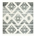 thumbnail image 1 of SAFAVIEH Moroccan Tassel Dawson Geometric Shag Area Rug, Grey/Ivory, 9' x 9' Square, 1 of 7