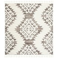 thumbnail image 1 of SAFAVIEH Moroccan Tassel Desmond Southwestern Shag Area Rug, Ivory/Brown, 4' x 4' Square, 1 of 7