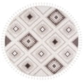 thumbnail image 1 of SAFAVIEH Moroccan Tassel Elsie Abstract Shag Area Rug, Ivory/Brown, 4' x 4' Round, 1 of 7