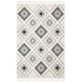 thumbnail image 1 of SAFAVIEH Moroccan Tassel Elsie Abstract Shag Area Rug, Ivory/Grey, 2'3" x 4', 1 of 7