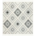 thumbnail image 1 of SAFAVIEH Moroccan Tassel Elsie Abstract Shag Area Rug, Ivory/Grey, 4' x 4' Square, 1 of 7