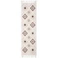thumbnail image 1 of SAFAVIEH Moroccan Tassel Elsie Abstract Shag Runner Rug, Ivory/Brown, 2'3" x 8', 1 of 7