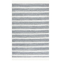 SAFAVIEH Moroccan Tassel Joss Striped Shag Area Rug, Grey/Ivory, 8' x 10'