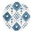 thumbnail image 1 of SAFAVIEH Moroccan Tassel Larry Geometric Shag Area Rug, Blue/Ivory, 3' x 3' Round, 1 of 8