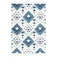 thumbnail image 1 of SAFAVIEH Moroccan Tassel Larry Geometric Shag Area Rug, Blue/Ivory, 6'7" x 9'2", 1 of 8