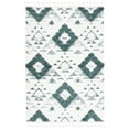 thumbnail image 1 of SAFAVIEH Moroccan Tassel Larry Geometric Shag Area Rug, Green/Ivory, 3' x 5', 1 of 8