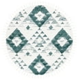 thumbnail image 1 of SAFAVIEH Moroccan Tassel Larry Geometric Shag Area Rug, Green/Ivory, 5'3" x 5'3" Round, 1 of 8