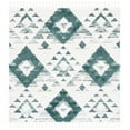 thumbnail image 1 of SAFAVIEH Moroccan Tassel Larry Geometric Shag Area Rug, Green/Ivory, 5'3" x 5'3" Square, 1 of 8