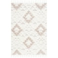 thumbnail image 1 of SAFAVIEH Moroccan Tassel Larry Geometric Shag Area Rug, Ivory/Beige, 5'3" x 7'6", 1 of 8
