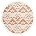 thumbnail image 1 of SAFAVIEH Moroccan Tassel Larry Geometric Shag Area Rug, Ivory/Brick Rust, 3' x 3' Round, 1 of 10