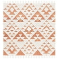thumbnail image 1 of SAFAVIEH Moroccan Tassel Larry Geometric Shag Area Rug, Ivory/Brick Rust, 6'7" x 6'7" Square, 1 of 8