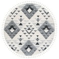 thumbnail image 1 of SAFAVIEH Moroccan Tassel Larry Geometric Shag Area Rug, Ivory/Grey, 10' x 10' Round, 1 of 7