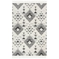 thumbnail image 1 of SAFAVIEH Moroccan Tassel Larry Geometric Shag Area Rug, Ivory/Grey, 6' x 8', 1 of 13