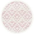 thumbnail image 1 of SAFAVIEH Moroccan Tassel Larry Geometric Shag Area Rug, Ivory/Pink, 6'7" x 6'7" Round, 1 of 7