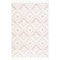thumbnail image 1 of SAFAVIEH Moroccan Tassel Larry Geometric Shag Area Rug, Ivory/Pink, 8' x 10', 1 of 8