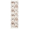 thumbnail image 1 of SAFAVIEH Moroccan Tassel Larry Geometric Shag Runner Rug, Ivory/Brown, 2'3" x 6', 1 of 7