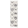 thumbnail image 1 of SAFAVIEH Moroccan Tassel Larry Geometric Shag Runner Rug, Ivory/Grey, 2'3" x 6', 1 of 7