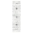 thumbnail image 1 of SAFAVIEH Moroccan Tassel Nessa Diamond Shag Runner Rug, Ivory/Grey, 2'3" x 12', 1 of 11