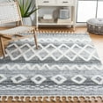 thumbnail image 1 of SAFAVIEH Moroccan Tassel Nevaeh Diamond Shag Area Rug, Grey/Ivory, 4' x 6', 1 of 10