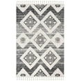 thumbnail image 1 of SAFAVIEH Moroccan Tassel Shag Dawson Moroccan Geometric Area Rug, Grey/Ivory, 5'3" x 7'6", 1 of 7