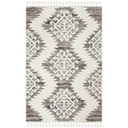 SAFAVIEH Moroccan Tassel Shag Desmond Area Rug, Ivory/Brown, 5'3" x 7'6"