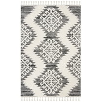 SAFAVIEH Moroccan Tassel Shag Desmond Area Rug, Ivory/Grey, 4' x 6'