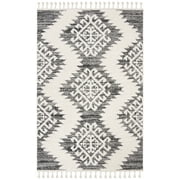 SAFAVIEH Moroccan Tassel Shag Desmond Area Rug, Ivory/Grey, 5'3" x 7'6"