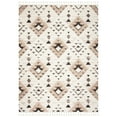 thumbnail image 1 of SAFAVIEH Moroccan Tassel Shag Larry Moroccan Geometric Area Rug, Ivory/Brown, 5'3" x 7'6", 1 of 5