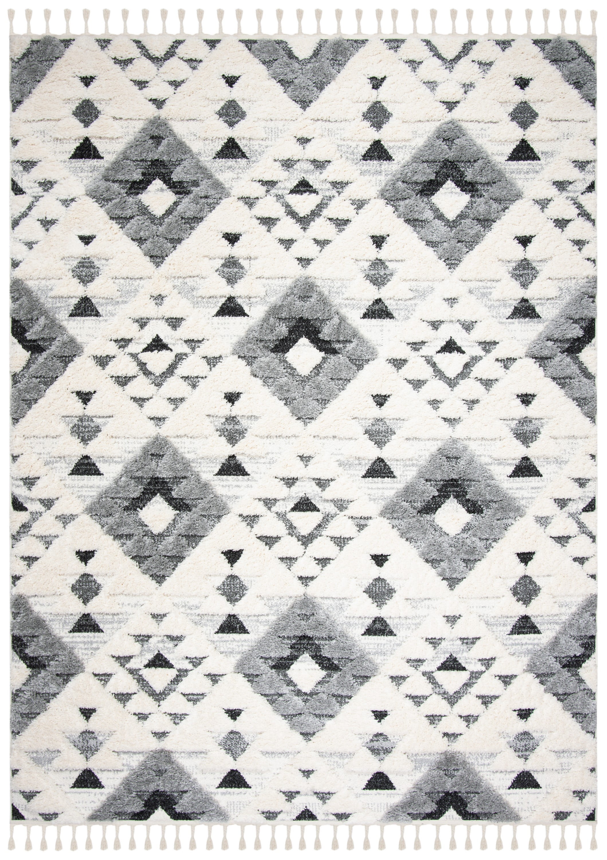 Moroccan Geometric Rug SAFAVIEH Moroccan Tassel Shag Larry Moroccan Geometric Area Rug, Ivory ...