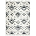 thumbnail image 1 of SAFAVIEH Moroccan Tassel Shag Larry Moroccan Geometric Area Rug, Ivory/Grey, 8' x 10', 1 of 7