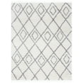 thumbnail image 1 of SAFAVIEH Moroccan Tassel Comhgham Geometric Shag Area Rug, Ivory/Light Grey, 8' x 10', 1 of 10