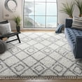 thumbnail image 1 of Safavieh Moroccan Tassel Comhgham Geometric Shag Area Rug, Ivory/Light Gray, 8' x 10', 1 of 10