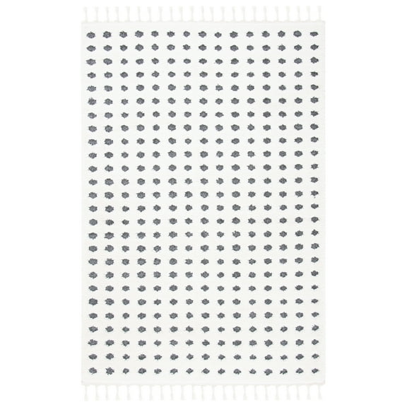 SAFAVIEH Moroccan Tassel Siofra Dot-Print Shag Area Rug, Ivory/Grey, 8' x 10'