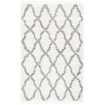 thumbnail image 1 of SAFAVIEH Moroccan Tassel Tangier Geometric Diamonds Shag Area Rug, Ivory/Light Grey, 4' x 6', 1 of 7
