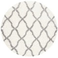 thumbnail image 1 of SAFAVIEH Moroccan Tassel Tangier Geometric Shag Area Rug, Ivory/Light Grey, 6'7" x 6'7" Round, 1 of 7