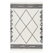 SAFAVIEH Moroccan Tassel Timothy Diamond Area Rug, Ivory/Black, 8' x 10'